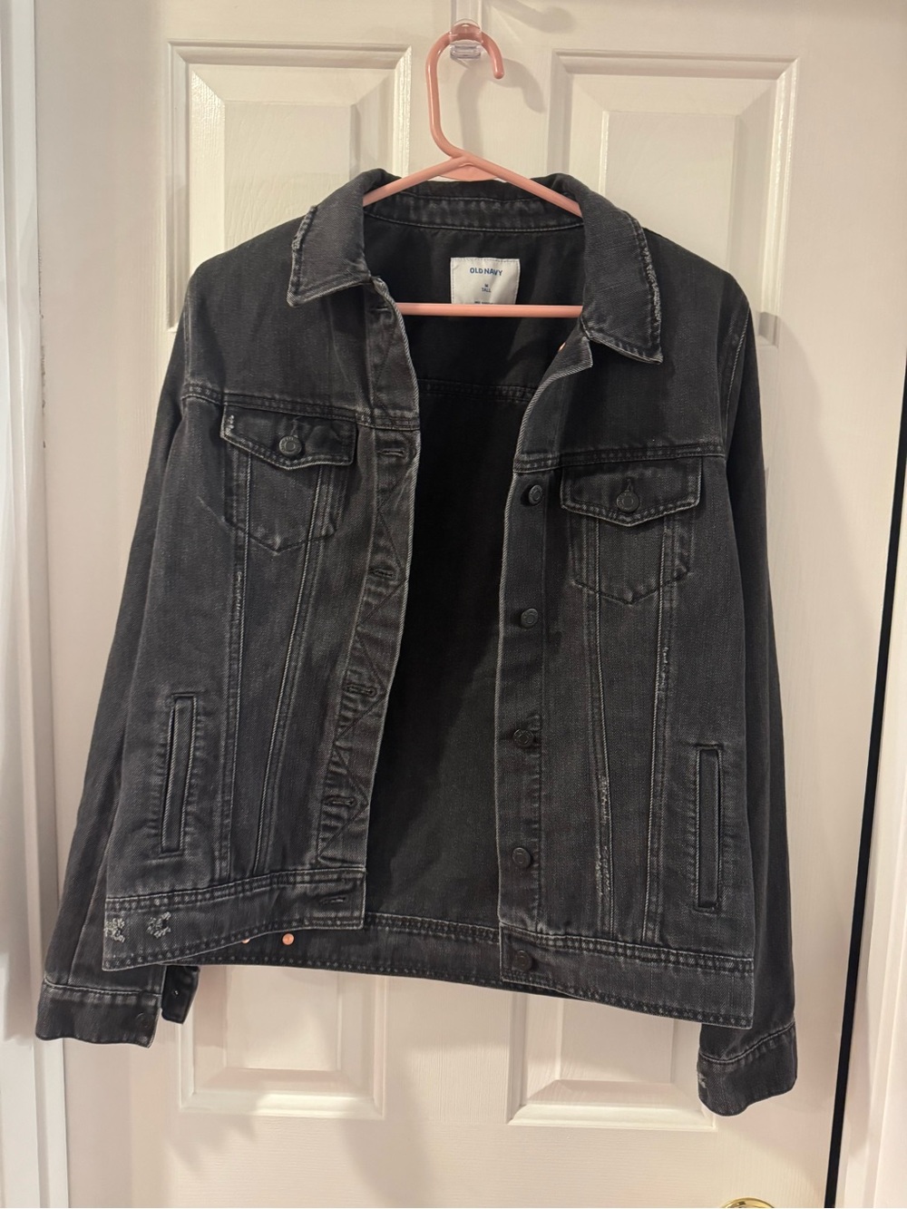 Old Navy Black Washed Denim Trucker Jacket